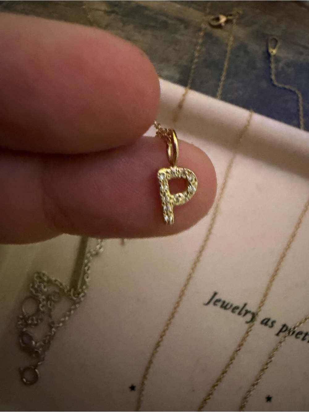 Catbird Diamond Alphabet Charm 'P'